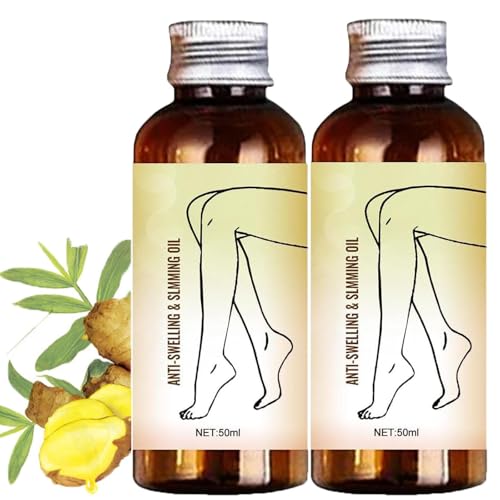 Aceite de masaje en margen para las piernas, el masaje de aceite esencial de jengibre, el drenaje linfático transparente, reduce la hinchazón de las piernas, absorben (2Pcs)