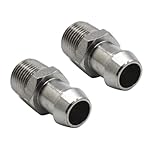 2 pcs/set SHLPDFM Metal Fitting Intake Hoses Chrome Metal 1/2'' NPT 5/8'' Barb Hose Intake Manifold Heater Hose Water Pump Heater Hose Compatible with SBC BBC SBF Engines