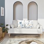 Bonhause Watercolor Floral Throw Pillow Covers 18 x 18 Inch Blue Brown Flower Leaves Decorative Pillows Soft Velvet Cushion Covers for Couch Sofa Bed Home Decor Set of 2