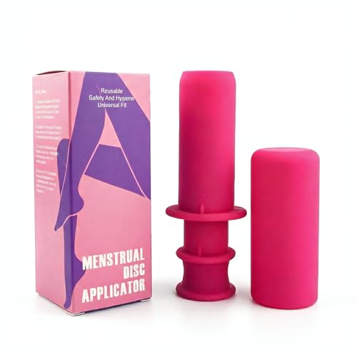 Compact Menstrual Cup Inserter Silicone - Easy to use Like a Tampon - Now Every Woman can use a Menstrual Cup - Suitable for Long Nails - Self-Cleaning (Rose Red)