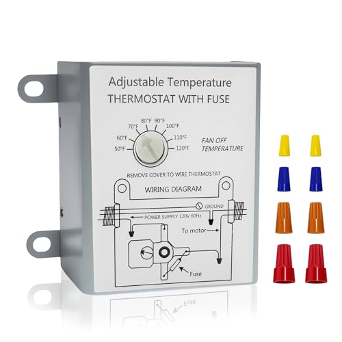 2026 Upgraded Attic Fans Adjustable Thermostat Adjustable Temperature Dial