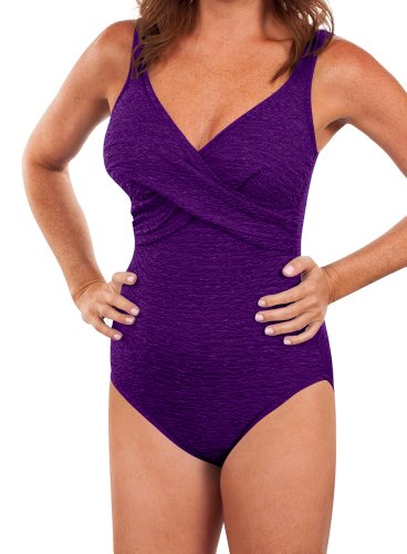 Krinkle Plus Size Twist Front Tank Acai Purple 22W