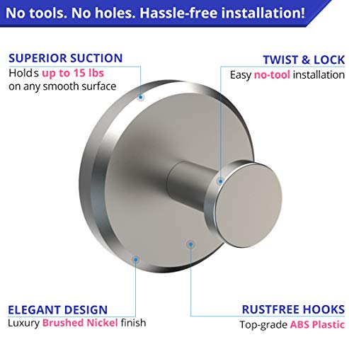 image for HOME SO Suction Cup Hooks for Shower, Bathroom, Kitchen, Glass Door, M