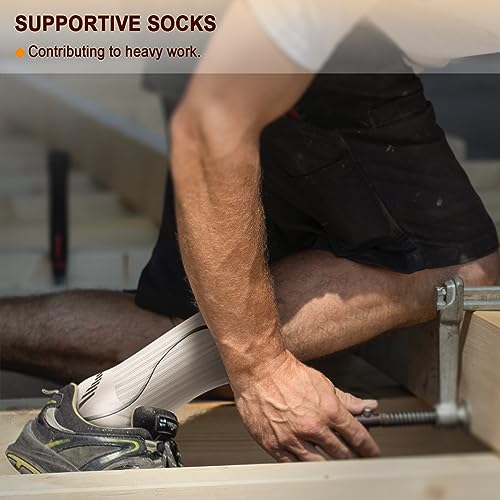 Image of BULLIANT Men 6-Pack Athletic Compression Crew Socks for Running Gym Sports