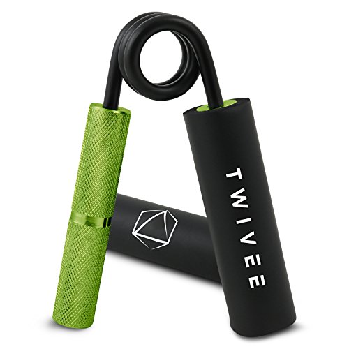 TWIVEE - Fingerhantel - Unterarmtrainer mit Griffpolster und Tasche - Gripper aus gehärtetem Stahl und Aluminium - Handtrainer - Handmuskeltrainer