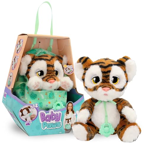 Imagen de Baby Paws Tiger Peluche Interactivo Tigre con Sonidos Que Abre Y Cierra Los Ojos E Incluye Una Bolsa para Llevarlo Niños y Niñas de 3 Años o Más