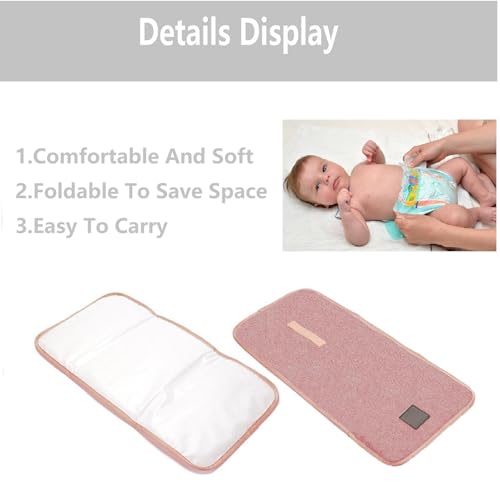 Portable Foldable Nappy Changing Pad - Waterproof Travel Changing Mat for Newborns & Infants, Pink - Image 4