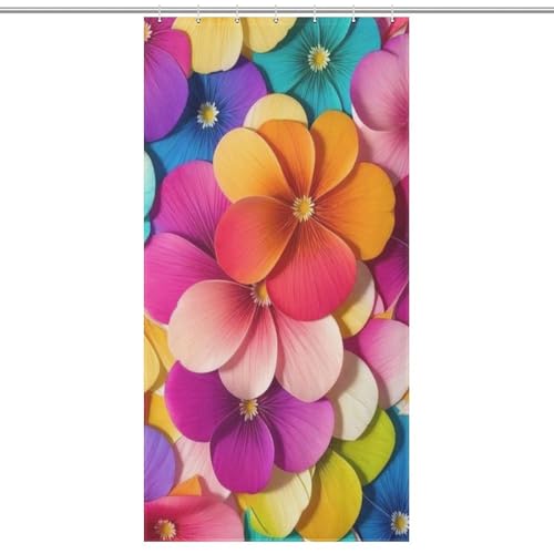 Rideau de douche imperméable et lavable en polyester floral pour baignoire 92x183cm
