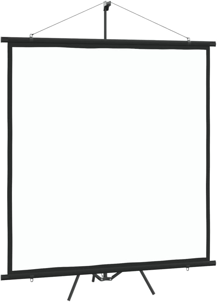 vidaXL Projection Screen with Tripod Home Garden Indoor Film Movie Theater Cinema Public Display Screen Office Presentation Projector Screen 63" 1:1