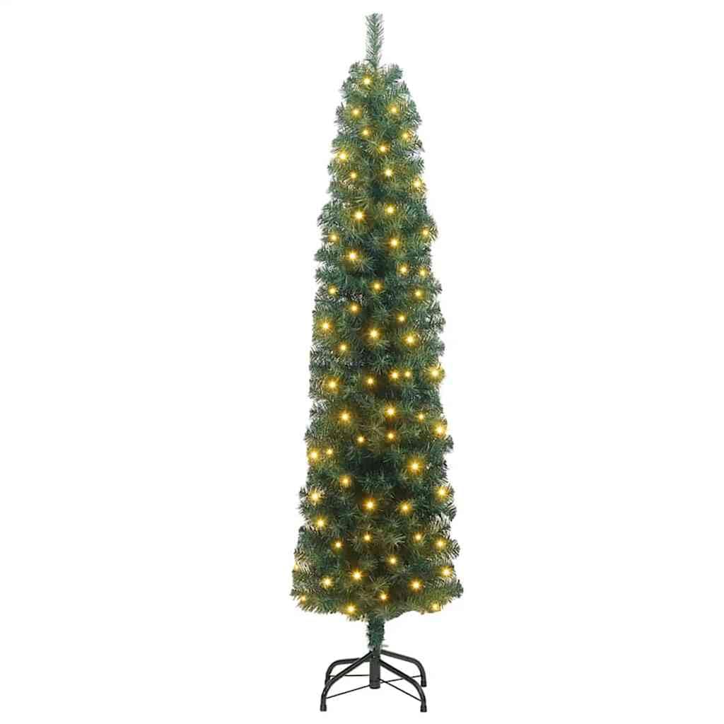 Generisch Sztuczna choinka z oświetleniem, energooszczędna i odporna na warunki atmosferyczne, idealna do salonu, biura i ogrodu (zielona, 180 cm, z 300 diodami LED)
