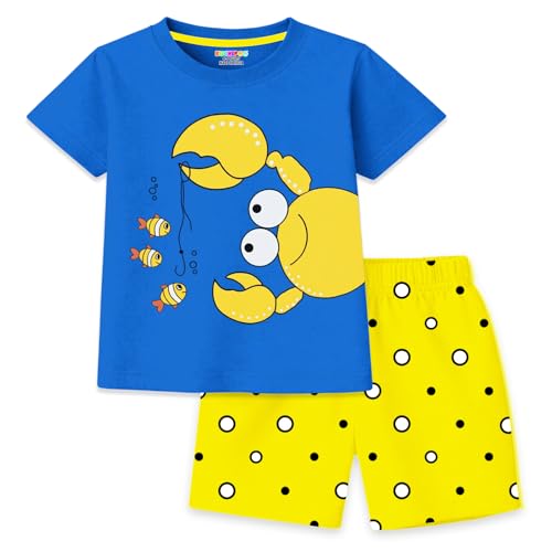 Image of Kuchipoo Boys Cotton T-Shirt & Shorts | Printed Summer Wear Set | Soft & Comfortable Kids Clothing | Pack of 3
