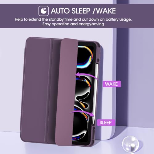 Image of ProCase for iPad Pro 13 Inch Case M5 2025 / M4 2024 with Pencil Holder | Smart Cover iPad Pro M5 M4 Case 18 Inch, Clear Transparent Back, Supports Touch ID, Auto Wake /Sleep