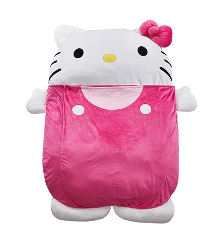 Sanrio Hello Kitty Oversized Floor Lounger for Kids, Soft Plush Chair with Pillow & Cushion, Comfortable Portable Nap Mat and Play Seating