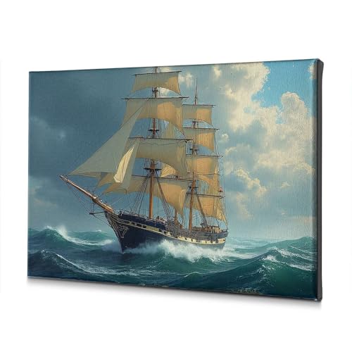 Bateau à voile sur toile déco de salon pour ambiance marine