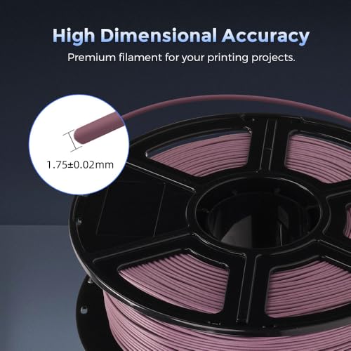 Image of FLASHFORGE Carbon Fiber PETG Filament 1.75mm, Carbon Fiber PETG 3D Printer Filament, 1KG Spool Dimensional Accuracy + /- 0.02mm, Lightweight & Heat-Resistant & Moisture Free (Dusty Pink)