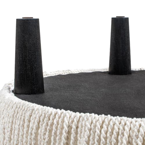 Jennifer Taylor Home Yolanda 24" Round Upholstered Accent Ottoman in Almond White Chenille by Jennifer Taylor Home - Image 3