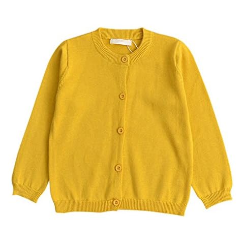 Brightup Spring and Autumn Cotton Baby Kids Sweater Knitted Cardigan Long Sleeve Jacket Coat Yellow Cover