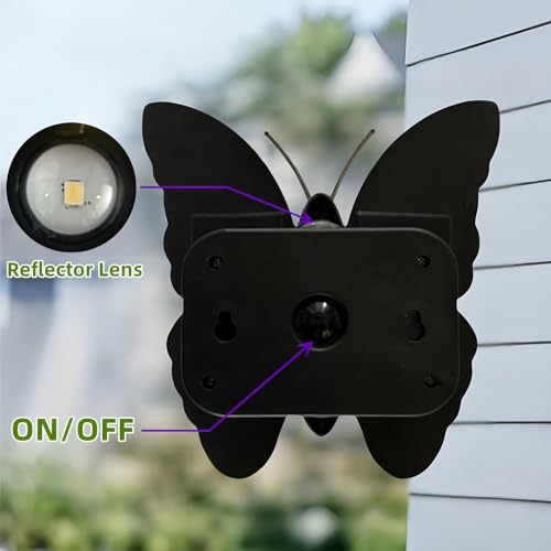 Luz solar impermeable LED con diseño de mariposa para iluminar patios oscuros 5
