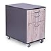 Produktbild goodsforbusiness GmbH Rollcontainer Schublade + Hängeregistratur + Materialauzug H65 x B43 x T80 cm Lichtgrau | Schreibtischcontainer abschließbar | Schubladenschrank aus hauseigener Fertigung