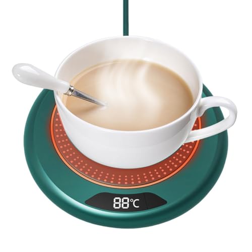 Calentador de tazas de café, calentador de tazas de café para escritorio, apagado automático, calentador de café eléctrico para escritorio con ajuste de 3 temperaturas y temporizador de 1 a 12 horas