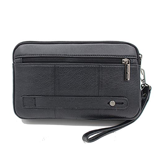 Leder-Clutch-Tasche Handgelenk-Geldbörse für Männer Frauen Reisen Outdoor Business Organizer Wristlet Strap Pouch Coin Money Wallet Handtasche Mehrzweck-Handyhalter Daypack – Bild 5