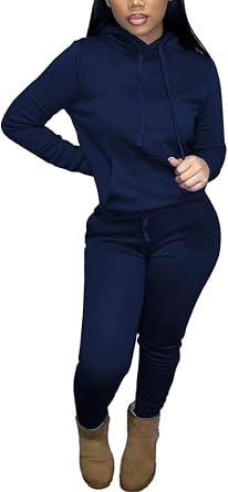 Nimsruc 2 Piece Outfits for Women Hoodie Tracksuit Jogger Pants Sets