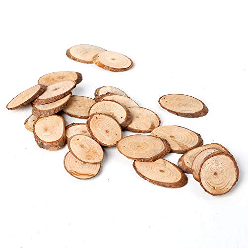 Queenser 25 PCS Um Saco Pequeno Simples Wodden Decoração Oval DIY Corrente Chave