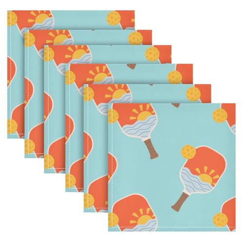 Servilletas de Tela Set de 6 Diseño Pickleball Sunset 20x20in miniatura 2