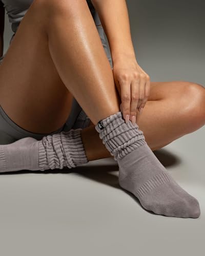 Kamo Fitness Cozy 3-Pair Pack - Scrunch Long Crew Socks for Women, Soft & Breathable Boot and Slouch Socks, Size 5-94