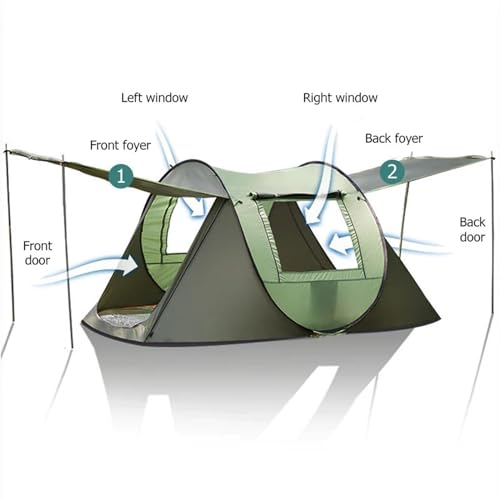 Carpa Pop Up Camping 3-4 Personas Impermeable Fácil Montaje miniatura 2