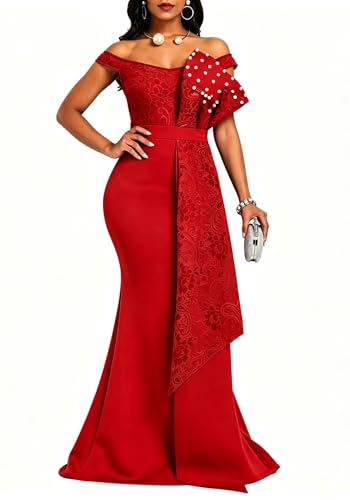 Image of Floor-Length Pearl Sleevelevess A-Line Women's Maxi Dress Long Dress