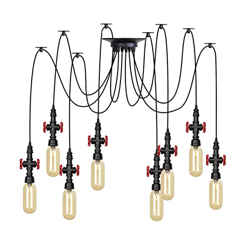Lustre industriel en verre ambré pour rehausser un plafond haut avec un éclairage modulable