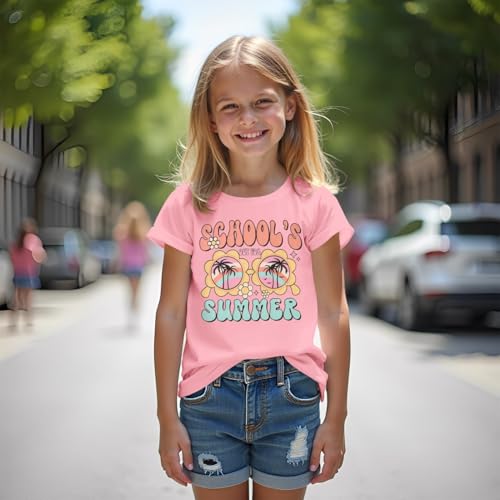Image of Girls School's Out for Summer Shirt Last Day of School T-Shirt Kids Funny Graphic Summer Break Short Sleeve Tees Tops
