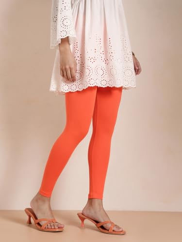 Image of TWIN BIRDS Super Stretchable Cotton Elasthane Fabric Ankle Length Leggings for Women