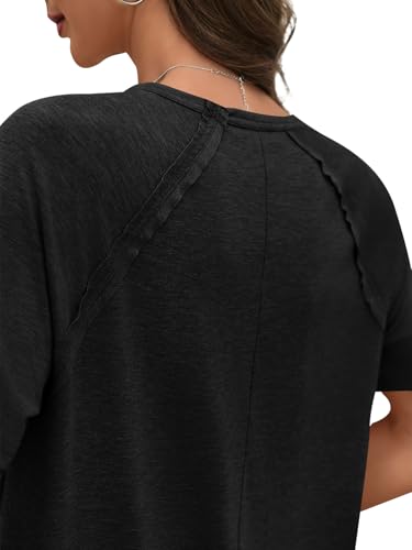 Cicy Bell Womens Short Sleeve Tunic Tops Summer Crew Neck Side Split T Shirts Casual Loose Fit Basic Tees Shirts2