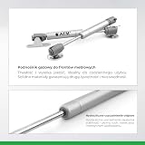 ATM® Podnośnik gazowy do frontów i klap meblowych | Krótki, 180 mm | Regulowany amortyzator | Kąt otwarcia 90° | Płynne i ciche działanie | Łatwy montaż | Wytrzymała konstrukcja | 4 Szt. | Moc: 80N