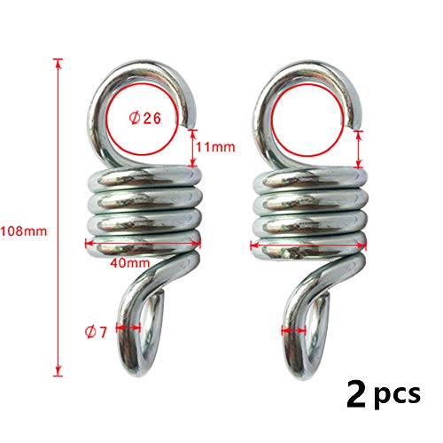 BigTron - Muelle para Hamaca, 2 resortes de extensión de Acero galvanizado endurecido para Colgar sillas de Hamaca y Columpios de Porche, Capacidad de Peso de 270 kg