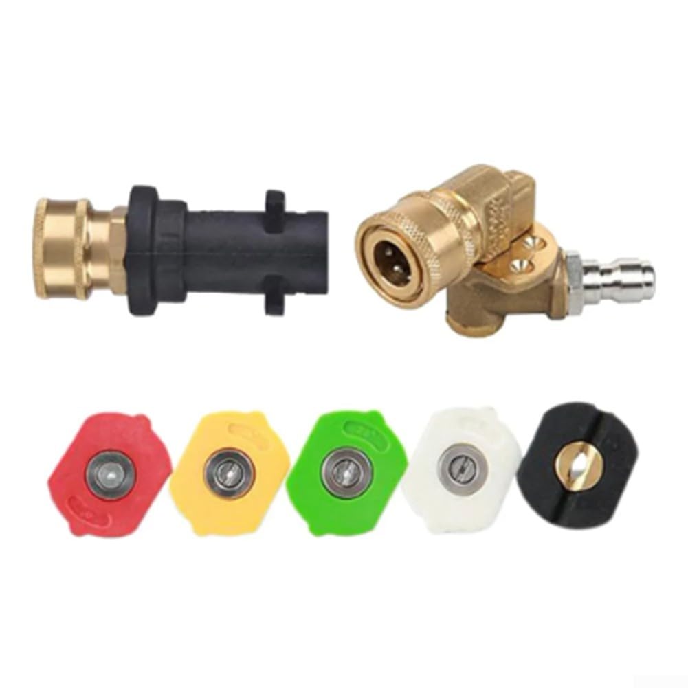 Lrfvhyqnk One Color Pressure Washer Nozzles Quick Connect Spray Tips, Pressure Washer Swivel Coupler 5000Psi 5 Nozzle 1/4 Inch Fitting For Karcher Clean