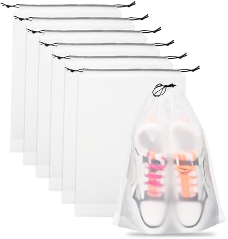 Teskyer 6 Pack Shoe Bags for Travel – Transparent, Waterproof, Po...
