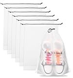 Teskyer 6 Pack Shoe Bags for Travel – Transparent, Waterproof, Portable Shoe Storage for Packing (15.7' x 11.8') – Travel Essentials for Men & Women