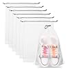 Teskyer Shoe Bags for Travel, Waterproof Drawstring Shoe Bags, 6 Pack | 15.7″ x 11.8″ Fits Most Shoes, Reusable PE Material, Tear-resistant Design, Travel Essentials for Organized Packing
