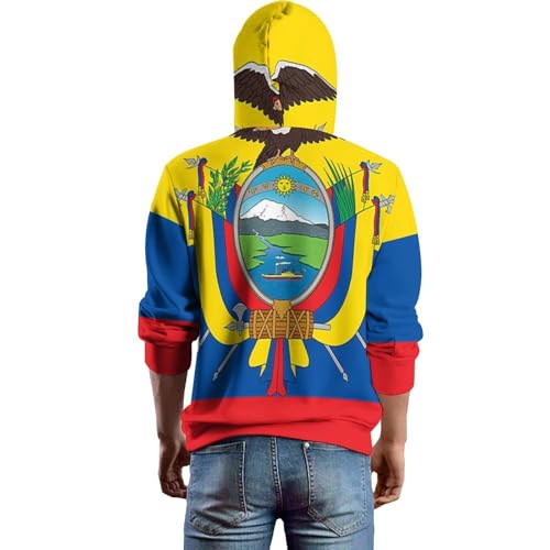 Ecuador FlagMen's Loose Sweatshirt for Daily Wear at Home And Out3