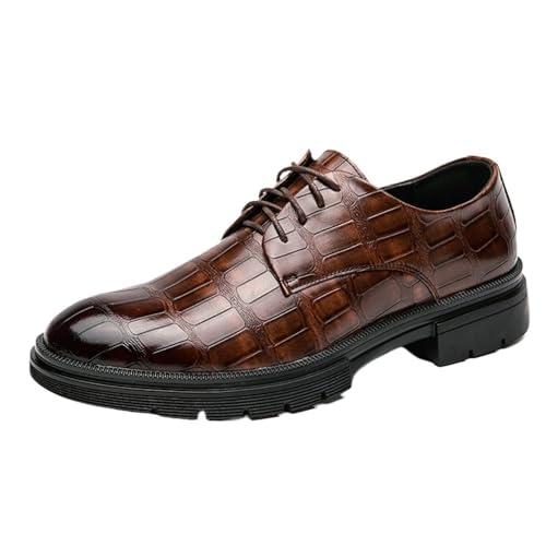 Men Lace Up Comfort Orthopedic Oxford Shoes Classic PU Leather Non Slip Elevator Wedding Shoes