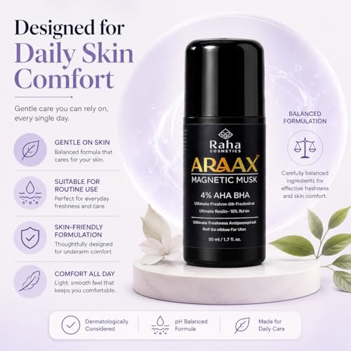 Image of AARONIC-WHITE MUSK - Unisex Roll-On Deodorant - 50ml, Long-Lasting Freshness & Odour Control (Magnetic Musk)