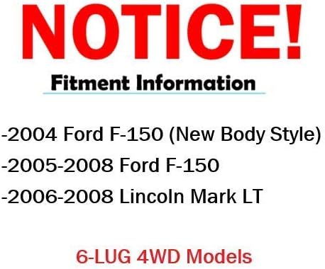 Miniatura 3 de Detroit Axle - Rotores de freno delantero para 4WD 6-Lug 2004-2008 Ford F-150 Lobo, 2006-2008 Lincoln Mark LT Rotores de freno 2005 2007 Reemplazo