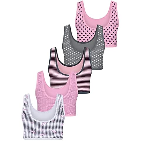 LOREZA ® 5 Sujetador Bustier para Niñas Ropa Interior Camiseta de Tirantes Algodón Cover