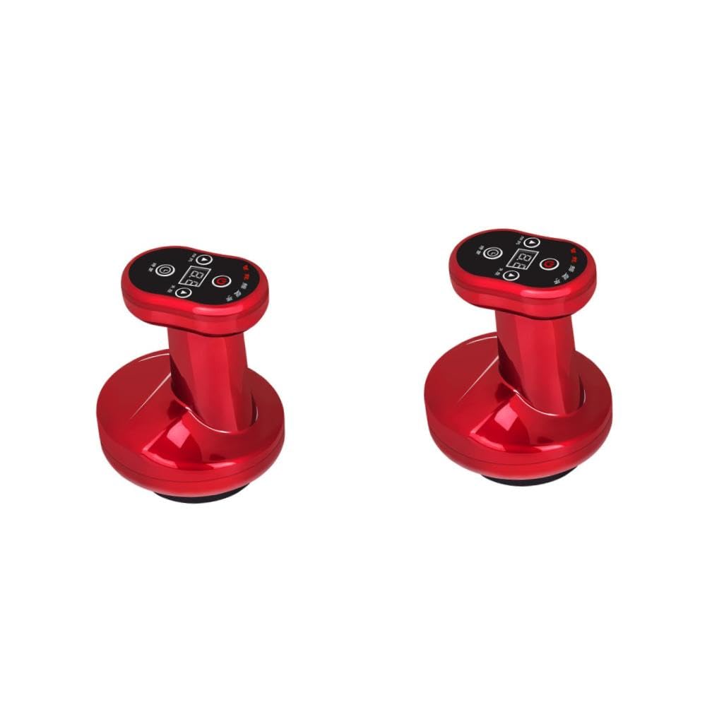 PACKOVE 2sets Massaggiatore Elettrico Ricaricabile Per Drenaggio e Anticellulite Dispositivo Portatile Per Trattamenti Di Benessere e Relax Include Funzione Di Riscaldamento e Aspirazione