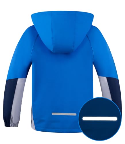 ALXHUTE Boys Rain Jacket Windbreaker with Mesh Lined Blue 7-8Y/Size 130