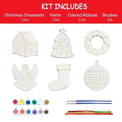 Christmas Crafts for Kids - DIY Christmas Tree Decorations Resin Ornaments Kits (Includes Paints Brushes) - Stocking Stuffers DIY Xmas Ornaments for KidsToddlers Girls Boys Ages 3-5 4-8 8-12 - Thumbnail 2