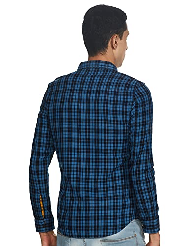 Image of Spykar Men's Checked Slim Fit Shirt